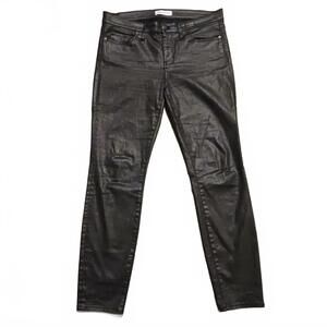 Madewell Skinny Skinny Coated‎ Jeans in Black, Size 31
